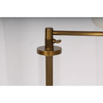Modern Glass and Brass Adjustable Floor Lamps, Pair of