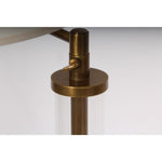 Modern Glass and Brass Adjustable Floor Lamps, Pair of