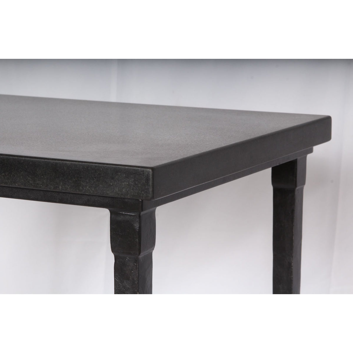 Diego Giacometti Style Hammered Cast Iron & Slate Top Occasional Table