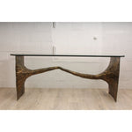 Vintage Silas Seandel Brutalist Bronze Console Table