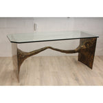 Vintage Silas Seandel Brutalist Bronze Console Table