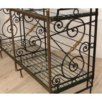 Vintage French Wrought Iron & Brass Bakers Rack