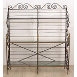Vintage French Wrought Iron & Brass Bakers Rack