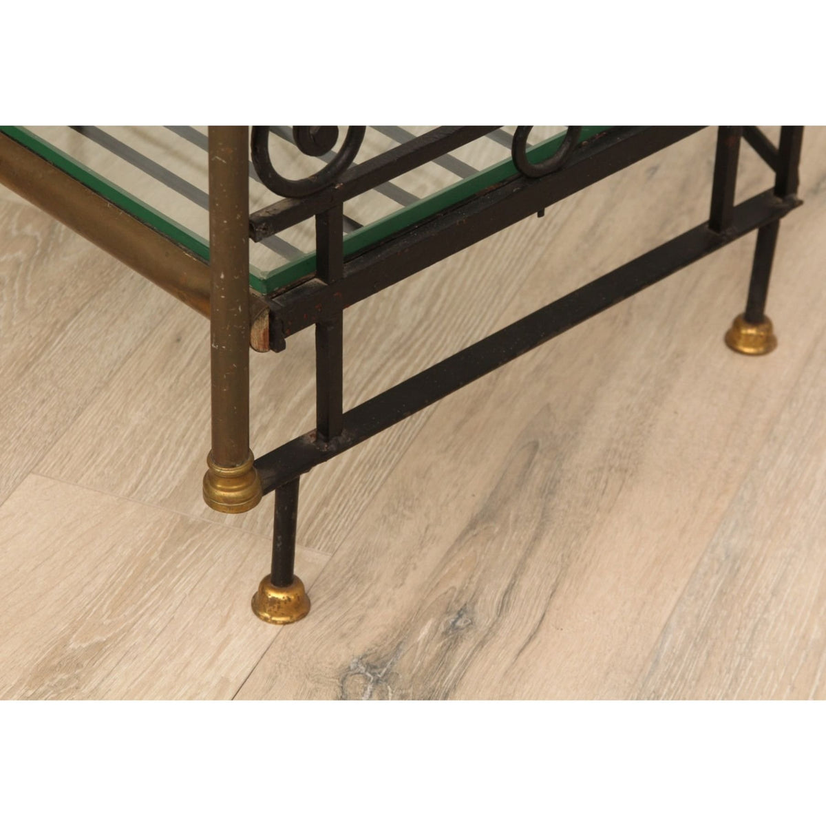 Vintage French Wrought Iron & Brass Bakers Rack