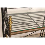 Vintage French Wrought Iron & Brass Bakers Rack